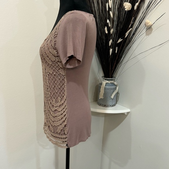 Daytrip women Short Sleeve top Beige, Made in USA - Picture 3 of 9